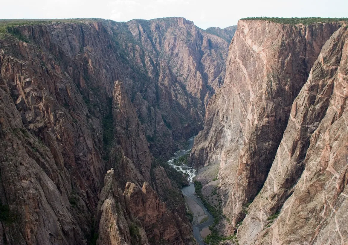 The deep gorge and Painted Wall in Black Canyon of the Gunnison National Park.